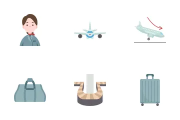 Viajar por avión Paquete de Iconos