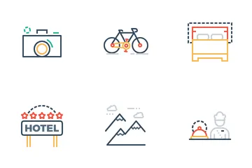 Viajes y hoteles Paquete de Iconos