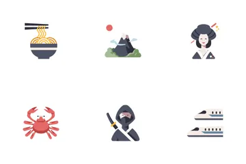 Viajes a Japón Paquete de Iconos