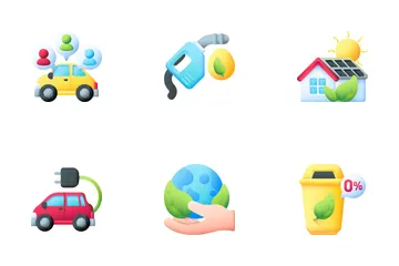 Viajes sostenibles Paquete de Iconos