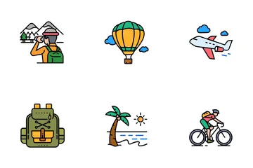 Viajes y vacaciones Paquete de Iconos