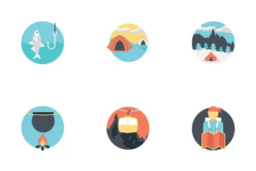 Viajes y acampadas al aire libre Icon Pack