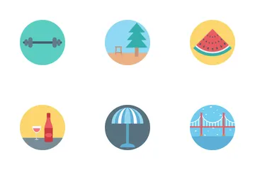 Viajes y excursiones Paquete de Iconos