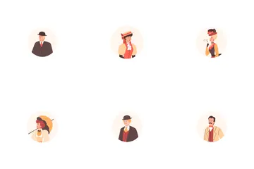 Victorian Nineteenth Century Gentleman With Moustaches Icon Pack