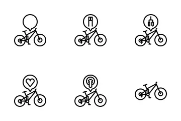 Vida de ciclismo freeride Pacote de Ícones