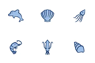Vida no oceano Pacote de Ícones