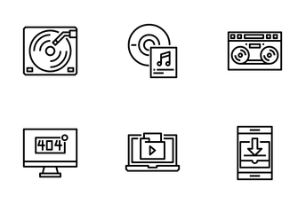 Video And Audio Element Icon Pack