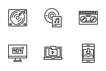 Video And Audio Element Icon Pack