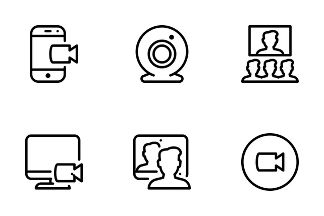 Video Conference Icon Pack - 20 Line Entertainment Icons | SVG, PNG ...