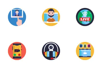 Video Conference And Streaming Icon Pack