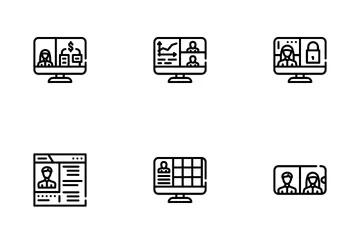 Video Conference Communication Icon Pack