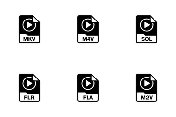 Formato de arquivo de vídeos Pacote de Ícones