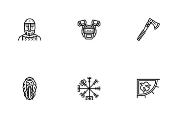 Viking Medieval Norse Helmet Icon Pack