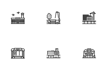 Construction et paysage de la ville Icon Pack