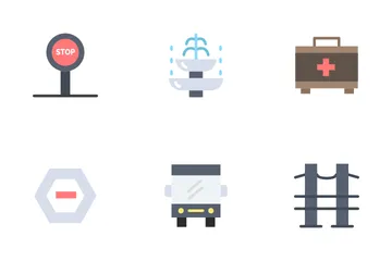 Collection d'éléments de la ville Icon Pack