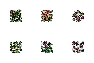 Vine Liana Exotic Growing Plant Icon Pack