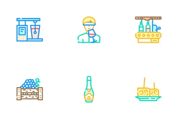 Vineyard Production Alcohol Drink Icon Pack