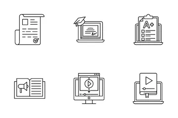 Virtual Education, E-Learning, And Online Learning Icon Pack