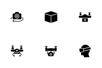 Virtual Reality And Drone Icon Pack