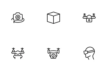 Virtual Reality And Drone Icon Pack