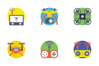 Virtual Reality And Drones Icon Pack