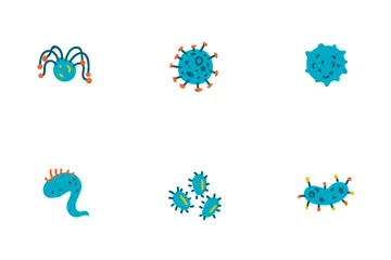 바이러스와 박테리아 아이콘 팩