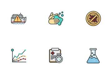 Virus Covid-19 Médico Y Sanitario Paquete de Iconos