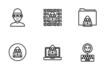 Virus y piratas informáticos Paquete de Iconos