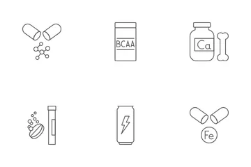 Vitamines et suppléments Pack d'Icônes