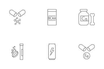 Vitamins And Supplements Icon Pack