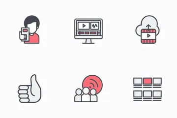 Vlogger And Video Platform Icon Pack