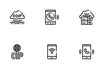 Voip Calling System Icon Pack