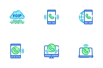 Voip Calling System Icon Pack