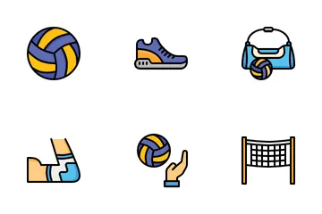 Vóleibol Paquete de Iconos