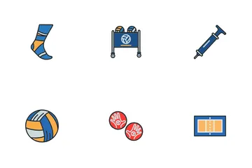 Volleyball Equipment Icon Pack