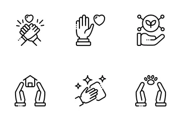 Volunteer Helping Hands Icon Pack