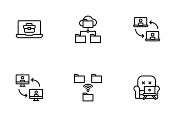 Von überall aus arbeiten Symbolpack