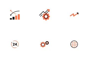 Wachstum und Diagramm Symbolpack