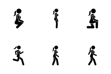 Walking Woman Icon Pack