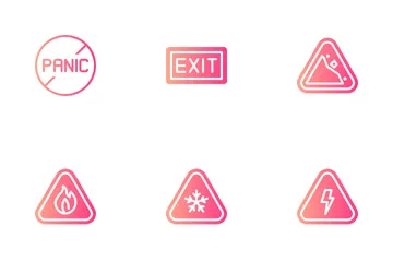 Warning Signs And Texts Icon Pack
