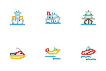Wasserfahrzeug Symbolpack