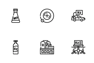 Wasserstoff-Energiegas Symbolpack