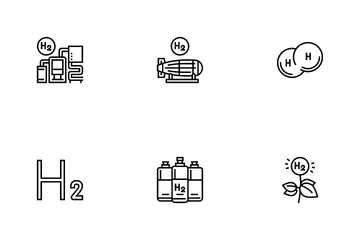Wasserstoffindustrie Icon Pack