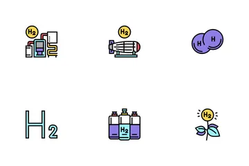 Wasserstoffindustrie Icon Pack