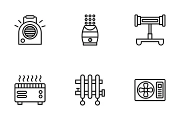 Water Boiler Thermostat And Electric Gas Solar Heaters Icon Pack