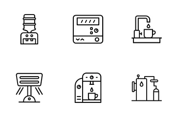 Water Boiler Thermostat And Electric Gas Solar Heaters Icon Pack