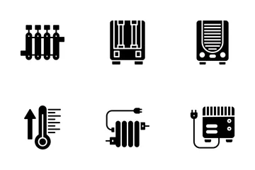 Water Boiler Thermostat And Electric Gas Solar Heaters Icon Pack