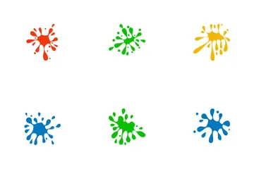 Water Color Paint Splatter Icon Pack
