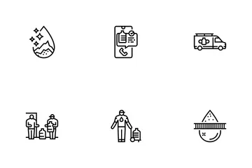 Water Delivery Service Business Icon Pack