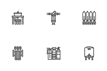 Water Filter Equipment Icon Pack